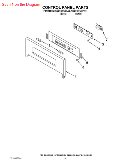 Picture of Whirlpool PANL-CNTRL - Part# W10358920
