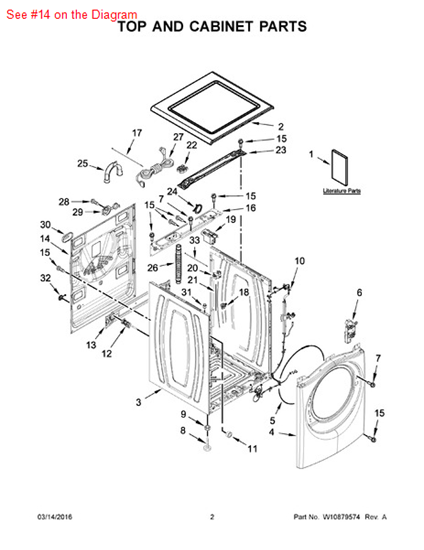 Picture of Whirlpool PANEL - Part# W10386102