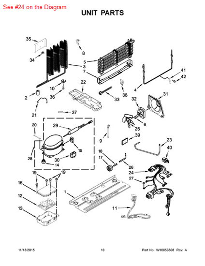 Picture of Whirlpool HARNS-WIRE - Part# W10390445