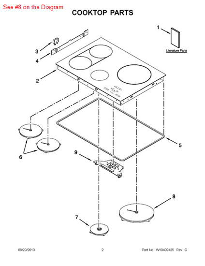 Picture of Whirlpool HOTPLATE - Part# W10396549