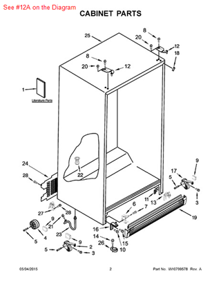 Picture of Whirlpool HINGE-DOOR - Part# W10398820