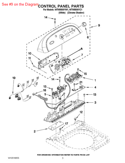 Picture of Whirlpool CONSOLE - Part# W10404675