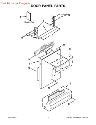 Picture of Whirlpool PANEL - Part# W10409495