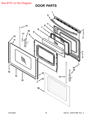 Picture of Whirlpool GLASS-DOOR - Part# W10409948