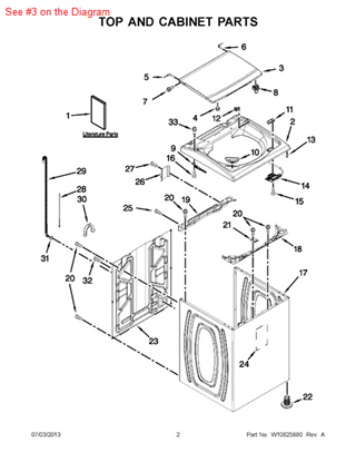 Picture of Whirlpool LID - Part# W10420432