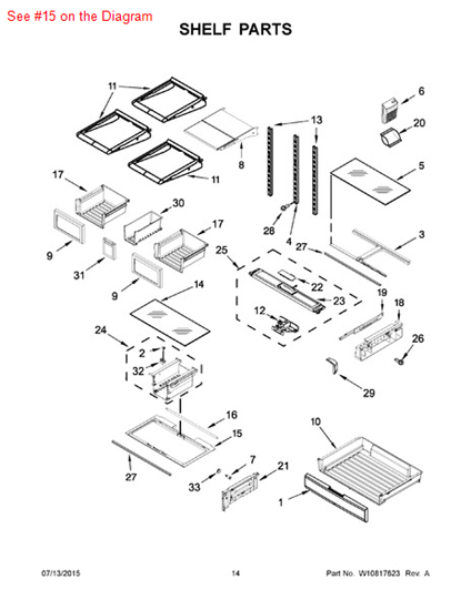 Picture of Whirlpool FRAME - Part# W10423799