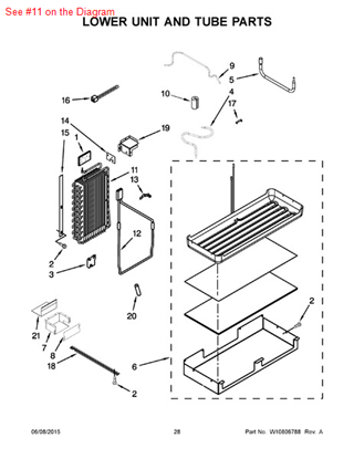 Picture of Whirlpool EVAPORATOR - Part# W10427991