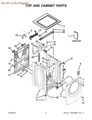 Picture of Whirlpool CABINET - Part# W10441110