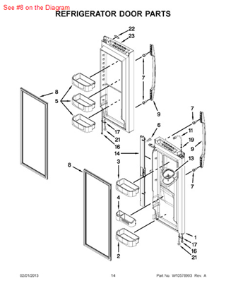 Picture of Whirlpool GASKET-FIP - Part# W10443272