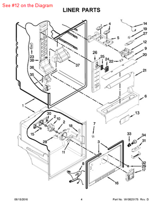 Picture of Whirlpool HOUSING - Part# W10453580