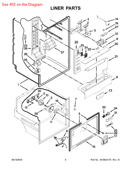 Picture of Whirlpool HOUSING - Part# W10453580