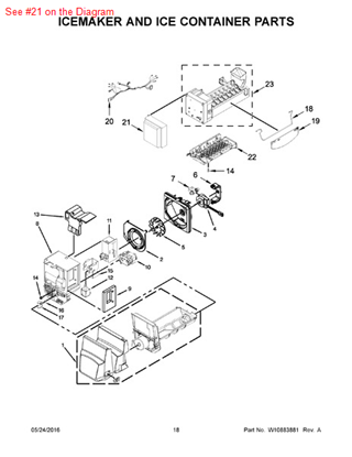 Picture of Whirlpool COVER-FRNT - Part# W10460383