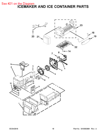 Picture of Whirlpool COVER-FRNT - Part# W10460383