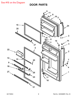 Picture of Whirlpool TRIM-DOOR - Part# W10463614