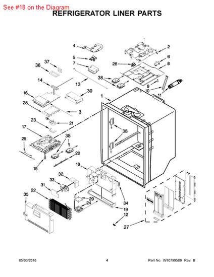 Picture of Whirlpool HOUSING - Part# W10469927