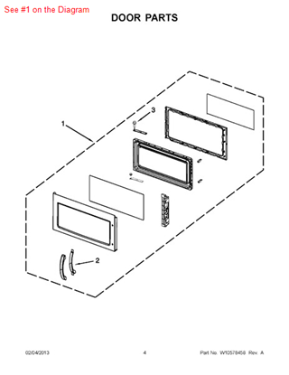 Picture of Whirlpool DOOR/MW - Part# W10472430