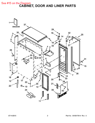 Picture of Whirlpool WRAP-DOOR - Part# W10489152