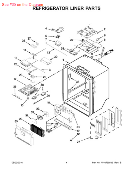 Picture of Whirlpool COVER-EVAP - Part# W10501260