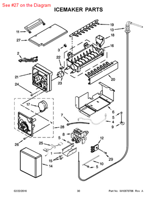 Picture of Whirlpool DOOR-ICE - Part# W10504754