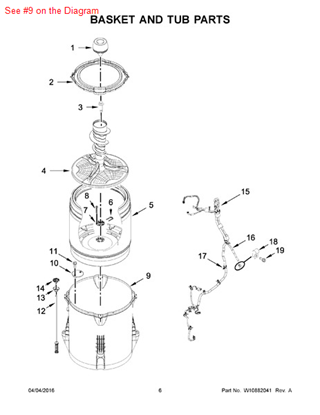 Picture of Whirlpool TUB-OUTER - Part# W10512161