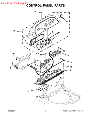 Picture of Whirlpool CONSOLE - Part# W10521056