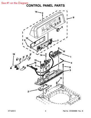 Picture of Whirlpool CNTRL-ELEC - Part# W10522399