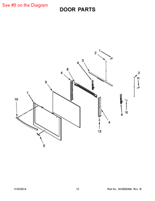 Picture of Whirlpool GLASS-DOOR - Part# W10535767