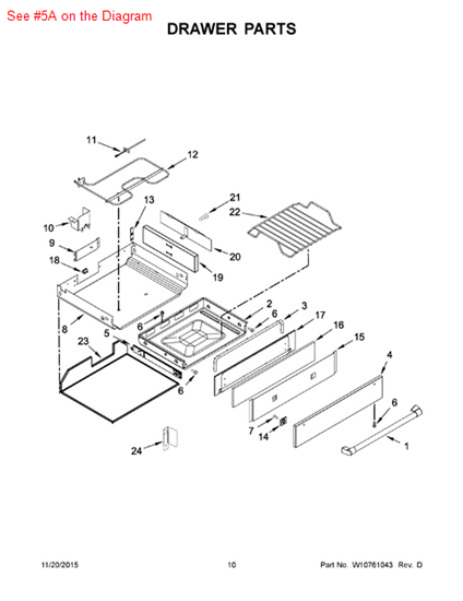 Picture of Whirlpool SLIDE-DRWR - Part# W10541945