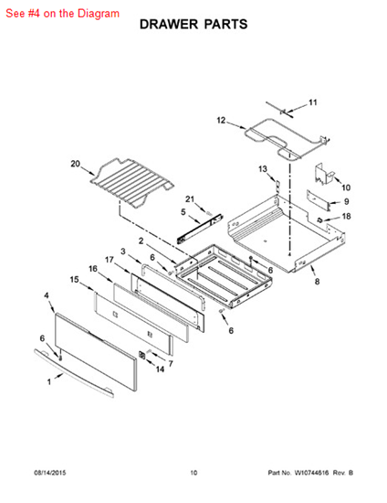 Picture of Whirlpool PANEL-DRWR - Part# W10541958