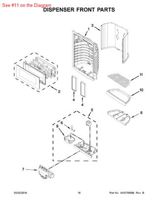 Picture of Whirlpool GRILLE - Part# W10542708