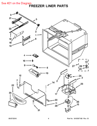 Picture of Whirlpool BRACKET - Part# W10544403