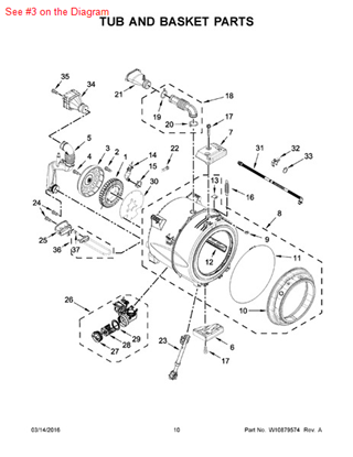 Picture of Whirlpool ROTOR - Part# W10544980