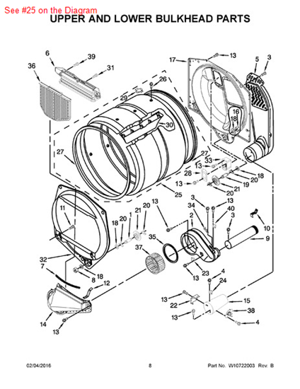 Picture of Whirlpool DRUM - Part# W10545923