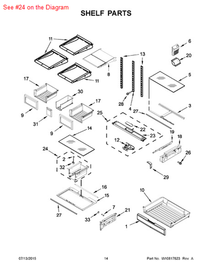 Picture of Whirlpool SUPPORT - Part# W10549605