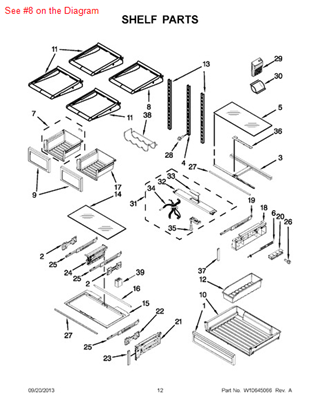 Picture of Whirlpool SHELF-GLAS - Part# W10564629