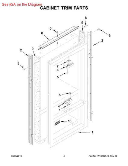 Picture of Whirlpool TRIM-CABNT - Part# W10568005