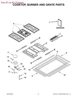 Picture of Whirlpool KNOB - Part# W10569186