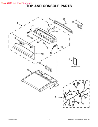 Picture of Whirlpool CONSOLE - Part# W10573719