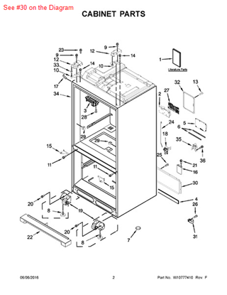 Picture of Whirlpool COVER-BACK - Part# W10577369