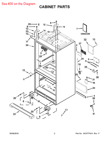 Picture of Whirlpool COVER-BACK - Part# W10577369