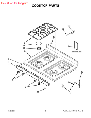 Picture of Whirlpool GRATE-BRNR - Part# W10578251