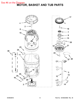 Picture of Whirlpool RING-TUB - Part# W10578861