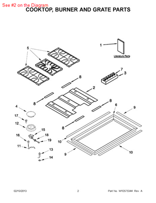 Picture of Whirlpool COOKTOP - Part# W10581047
