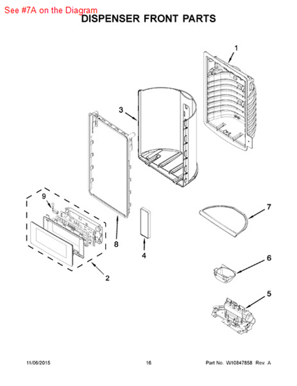 Picture of Whirlpool TRAY-DRIP - Part# W10606639