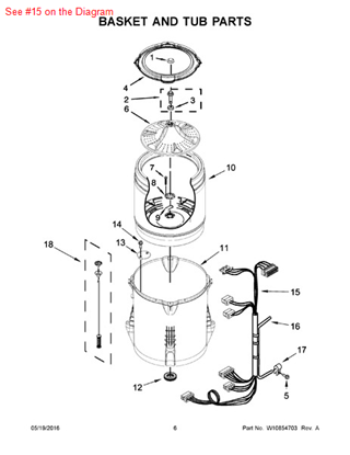 Picture of Whirlpool HARNS-WIRE - Part# W10610081