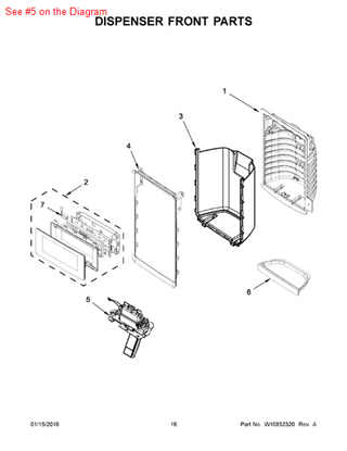 Picture of Whirlpool DOOR-ICE - Part# W10616132