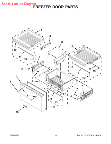 Picture of Whirlpool BRACKET - Part# W10619219