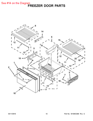 Picture of Whirlpool BRACKET - Part# W10619221