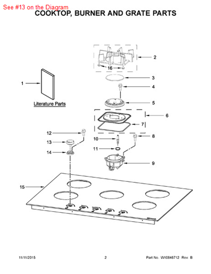 Picture of Whirlpool KNOB - Part# W10620810