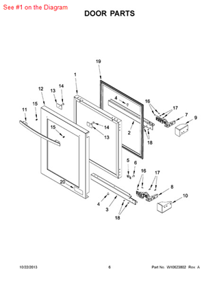 Picture of Whirlpool DOOR - Part# W10624168